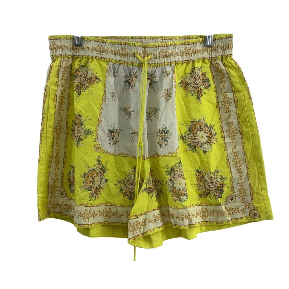 Alemais Linen Biker Shorts Women's Victorian Rose Yellow/Cream One Size Preowned